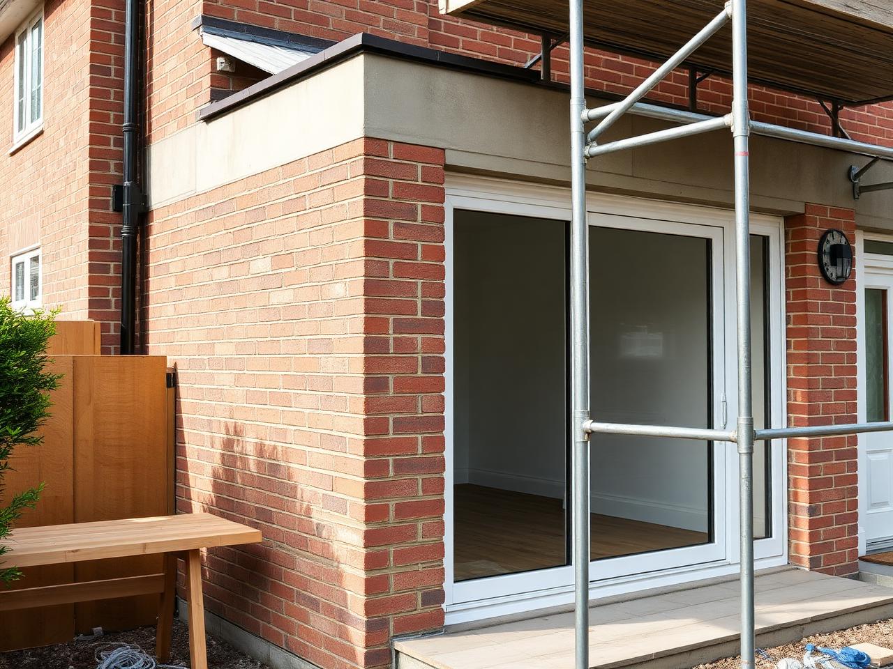 Brick extension and building work on a UK property