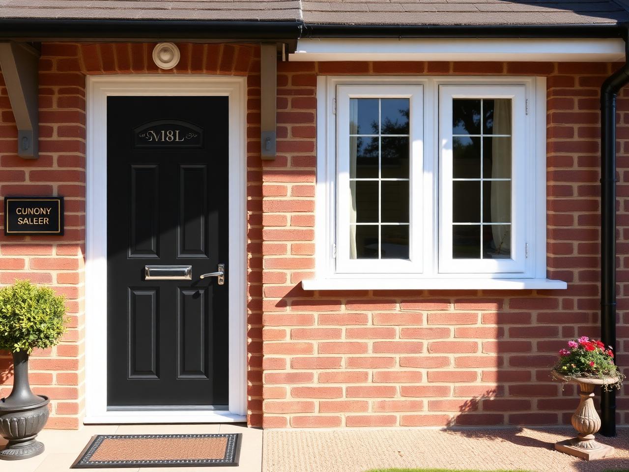 New front door and uPVC windows on a UK home